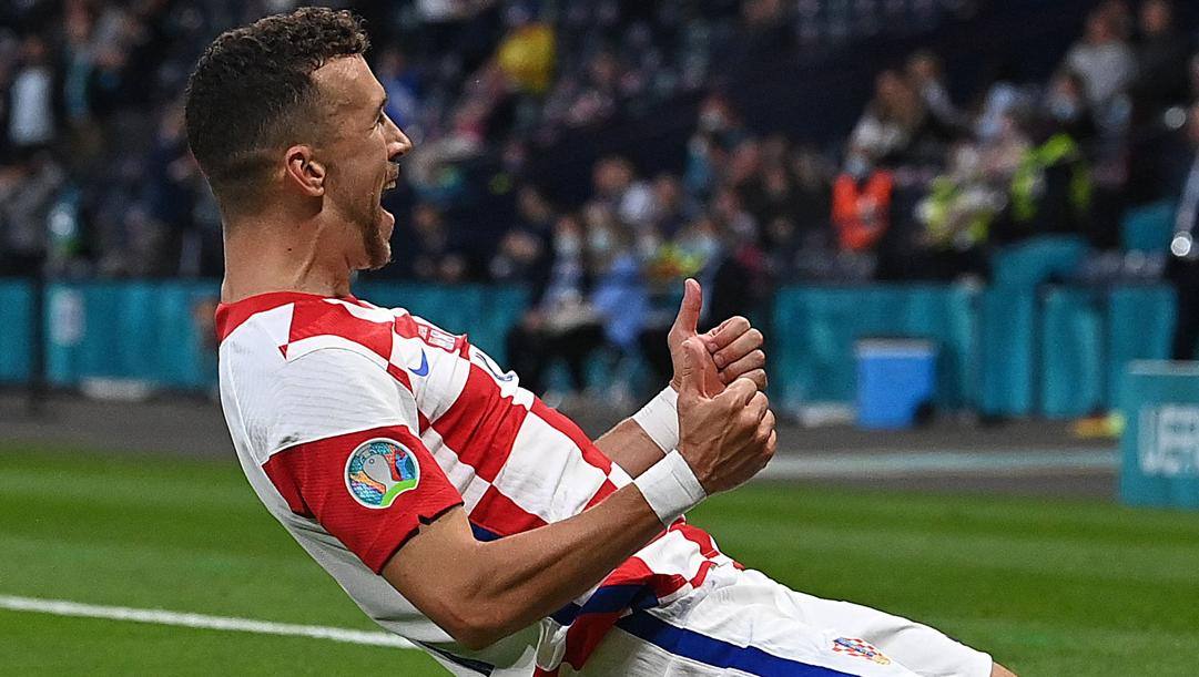 Ivan Perisic (32 anni), due gol all'Europeo con la Croazia: il contratto con l'Inter scade nel 2022. AFP 