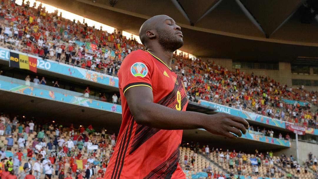 Romelu Lukaku (28 anni) con la nazionale belga agli Europei. GETTY IMAGES 