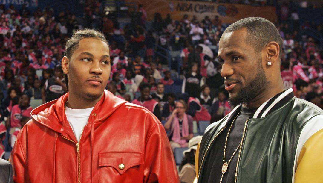 Carmelo Anthony e LeBron James nel 2008... Ap 