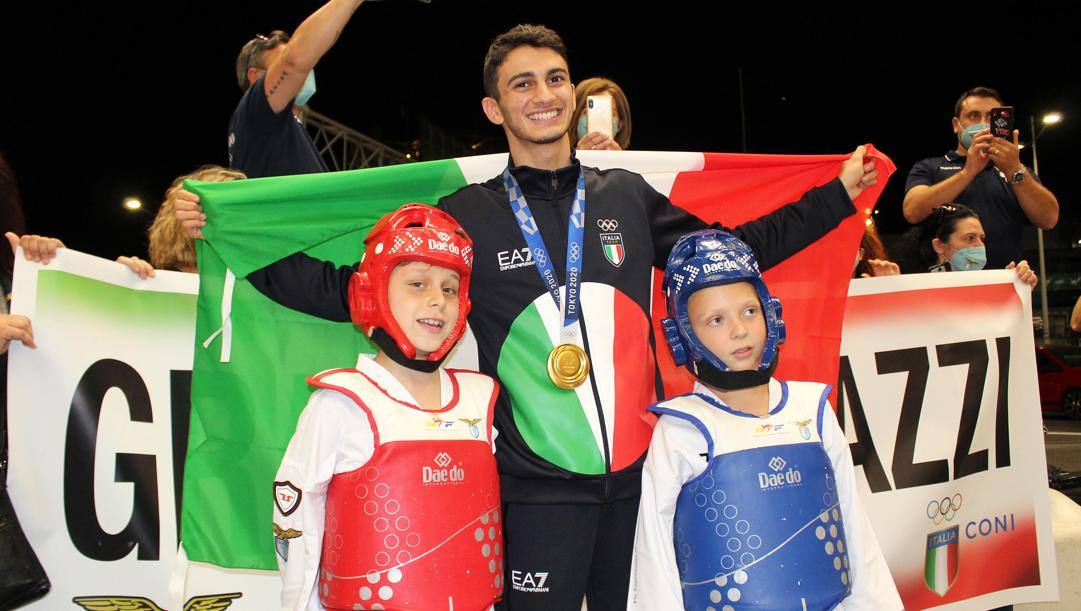 Vito Dell'Aquila, 20 anni, oro nel taekwondo. Ansa 