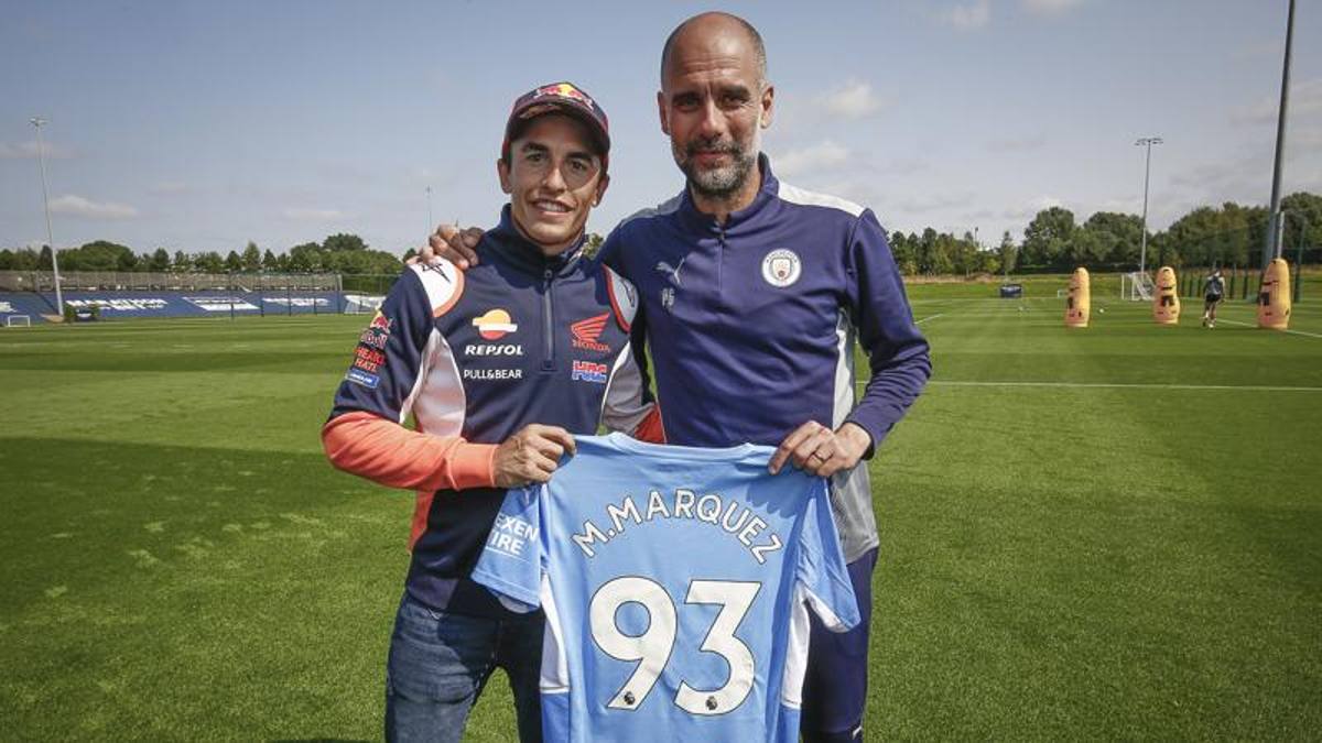 I Marquez a lezione da Pep Guardiola. Marc: “La passione è la stessa”