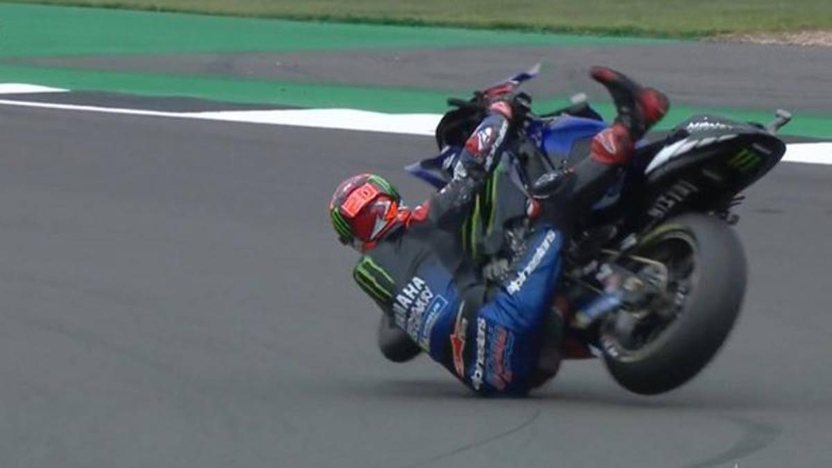 MotoGP FP2 Silverstone, what a Quartararo: crash and primacy!  10th Rossi