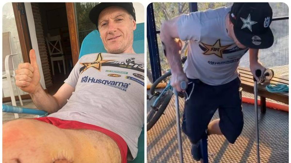 Hard Enduro, Jarvis esagerato: piegamenti con le stampelle per tenersi in forma