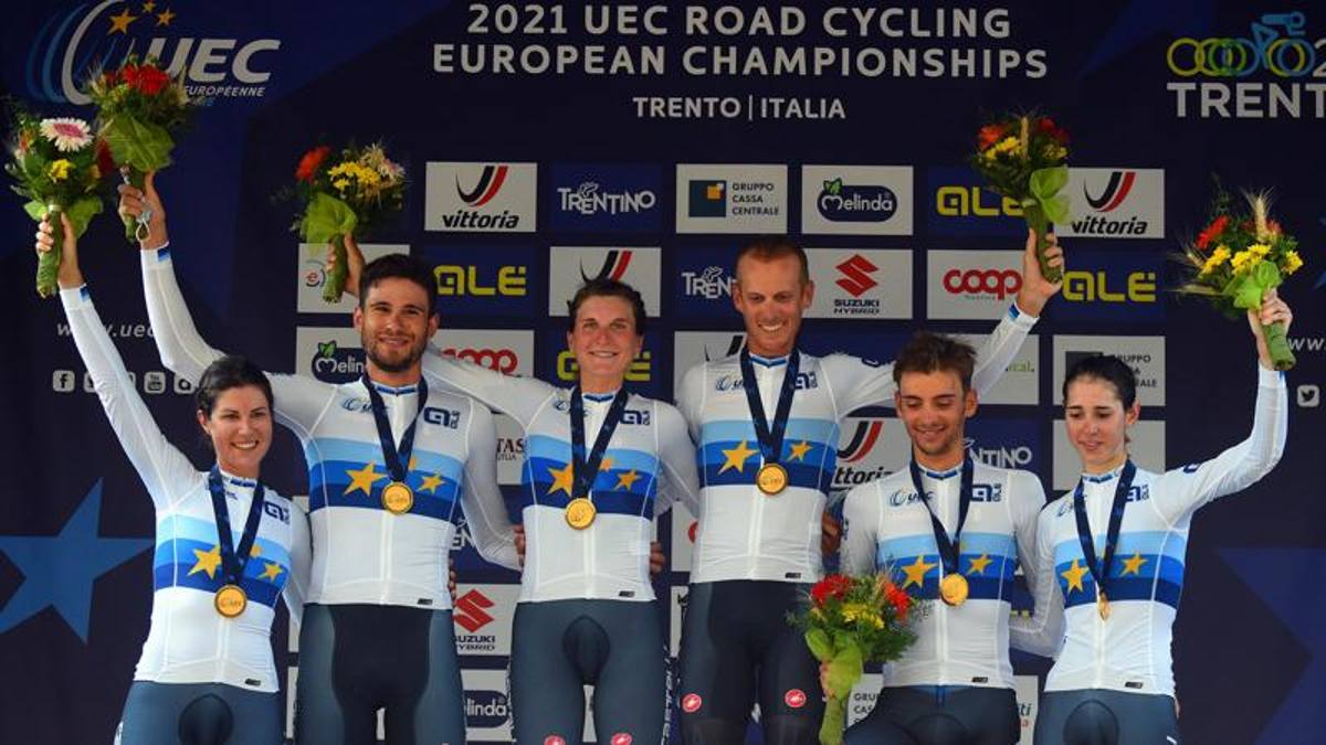 Europei a Trento, Ganna porta la staffetta mista azzurra al primo oro