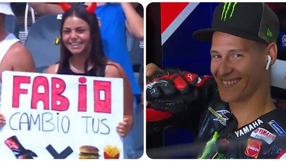 Quartararo, scambio show con una tifosa: i suoi guanti per hamburger con patatine