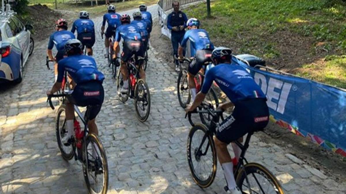 Gli azzurri provano il percorso del Mondiale. Colbrelli: “Occhio al vento“