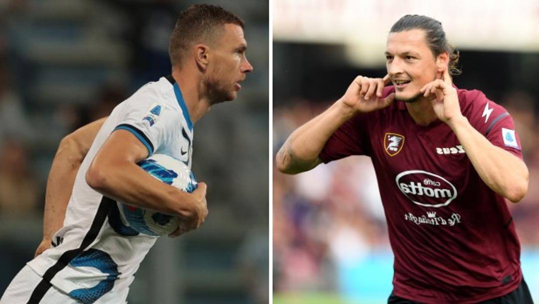 Edin Dzeko (35 anni, a sinistra) e Milan Djuric (31 anni, a destra). 