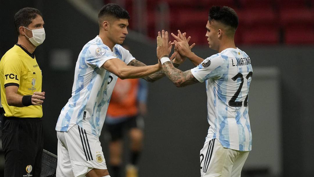 Joaquin Correa e Lautaro Martinez con l'Argentina. LaPresse 