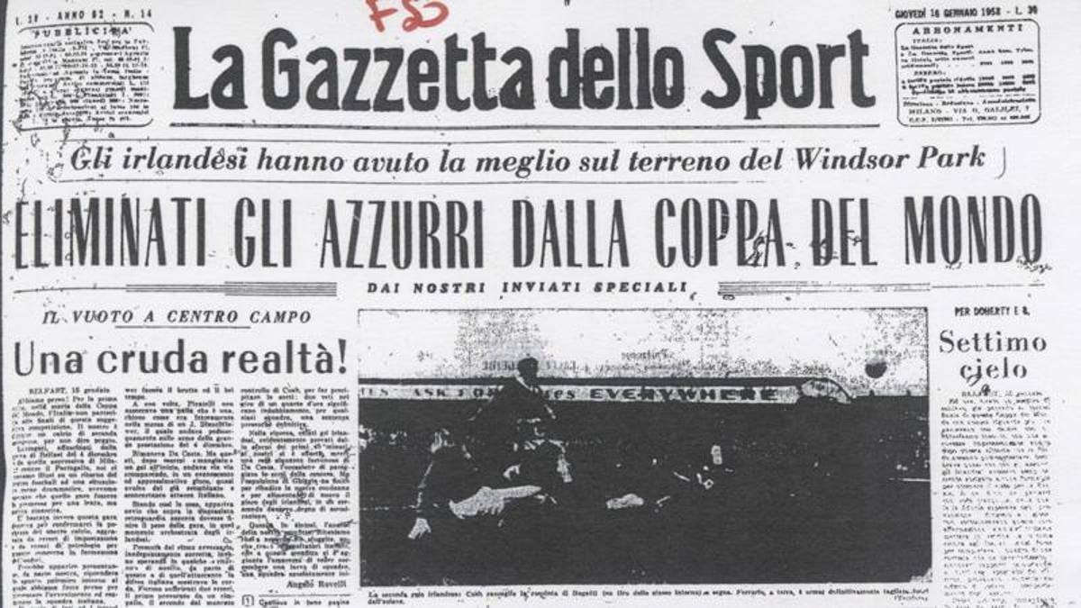 Italia a Belfast, l'incubo 1958 la sconfitta costò i Mondiali La