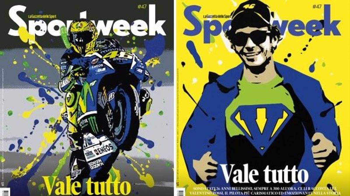 Sportweek: doppia copertina per l’ultimo giro di pista di Valentino