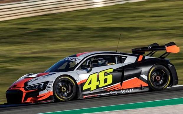 L'Audi R8 Lms testée par Valentino à Valence. F. Kräling Motorsport-Bild / Productions côté B