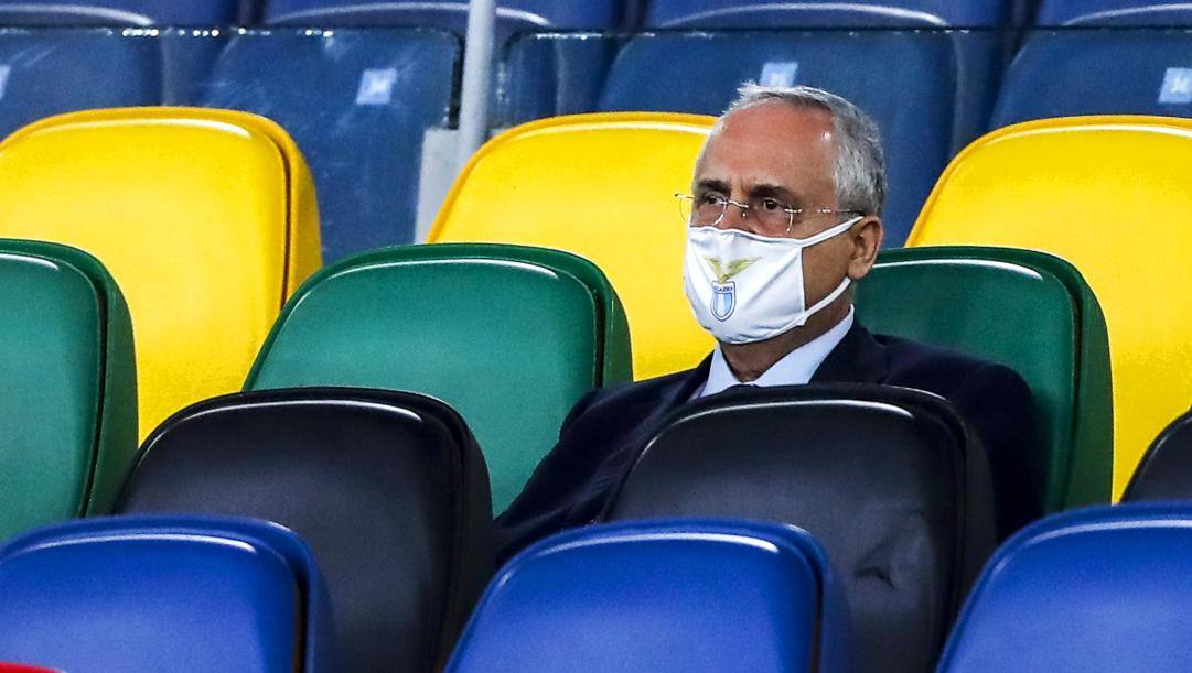 Claudio Lotito, presidente della Lazio. Ansa 