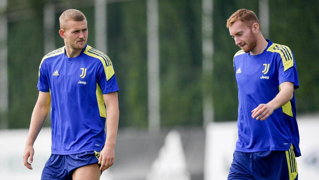 Matthijs De Ligt in allenamento con Dejan Kulusevski. Getty 