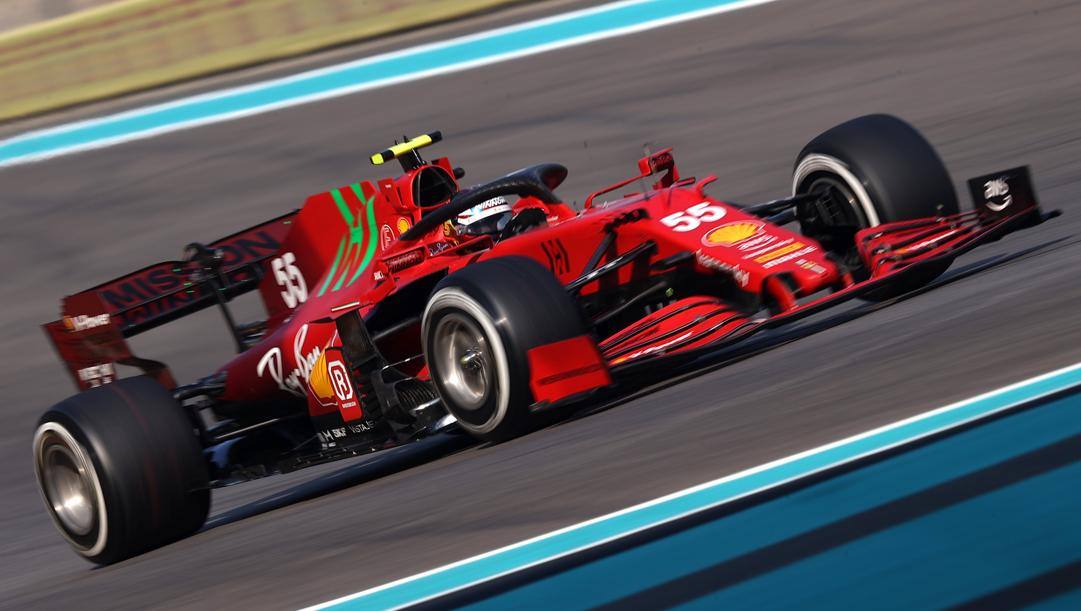 La Ferrari di Sainz ad Abu Dhabi. Getty 