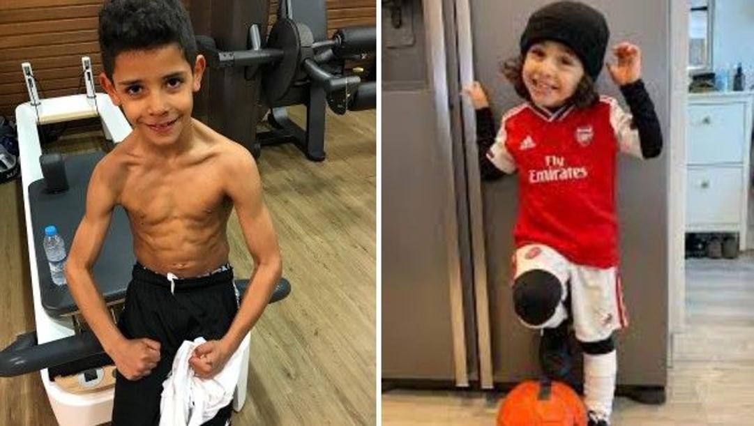 Cristiano Ronaldo Junior, 11 anni, e Zayn Ali Salman, 5 