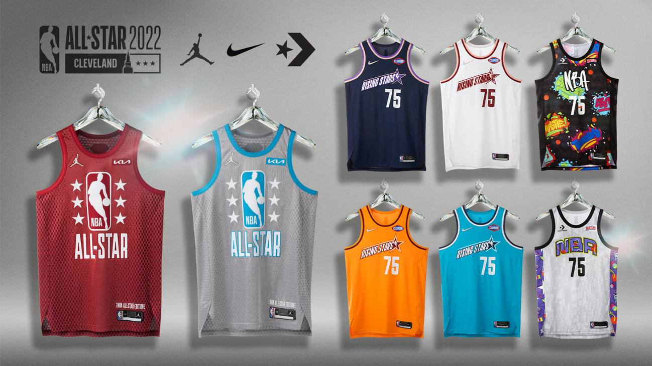  Ecco le divise per l'All Star Game 2022, che verrano indossate nel weekend di Cleveland. Sono una coproduzione Nike, Jordan Brand e Converse  
