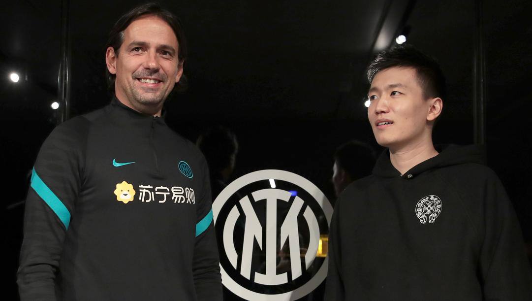 Steven Zhang con Simone Inzaghi. Getty 