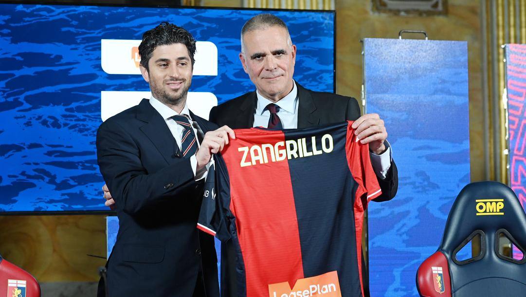 Josh Wander, fondatore di 777 Partners, con Alberto Zangrillo, presidente del Genoa. Lapresse 