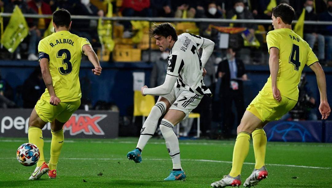 Dusan Vlahovic, autore del gol bianconero dell'andata. Afp 