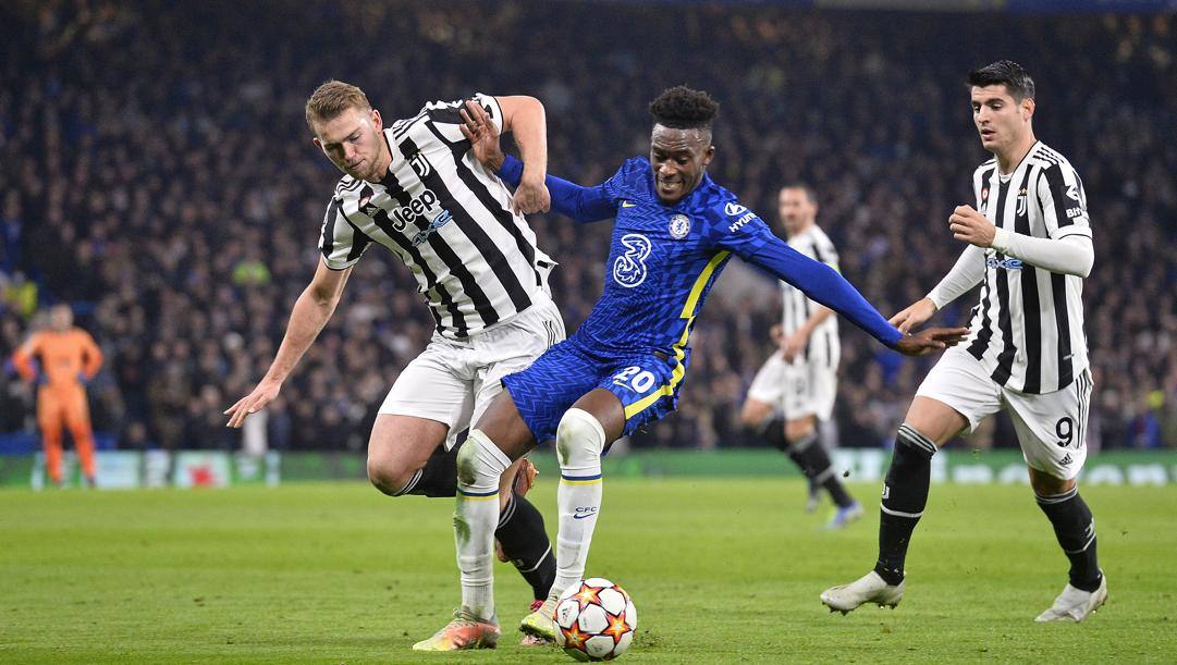 Matthijs De Ligt e Alvaro Morata contro Callum Hudson-Odoi. Getty 