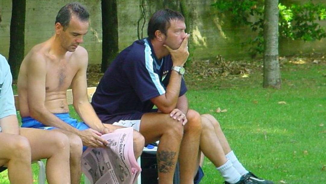 Stefano Pioli e Walter Zenga in un momento di relax al Master di Coverciano 2002-03 