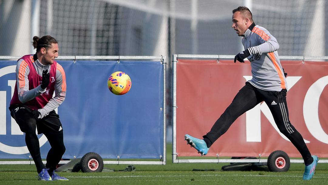 Adrien Rabiot e Arthur Melo in allenamento. Getty 