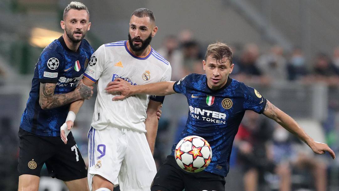 Gli stakanovisti Brozovic e Barella (qui contro Benzema). Getty 