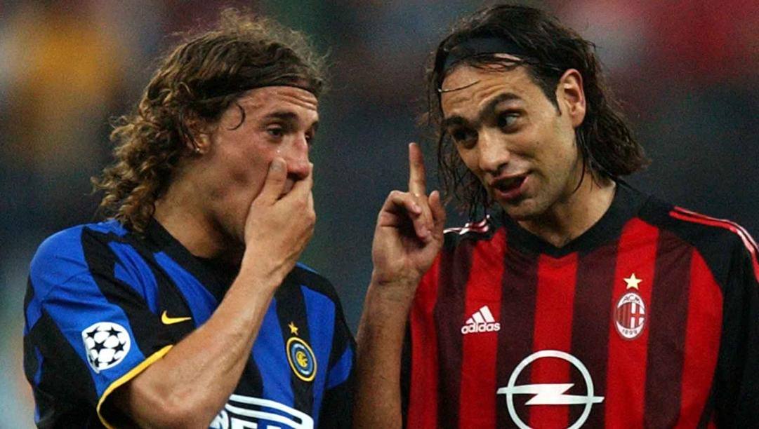 Hernan Cresco e Alessandro Nesta nel derby Champions del 2003. Ap 