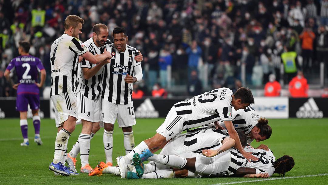 L'esultanza dei giocatori della Juventus. Getty Images 