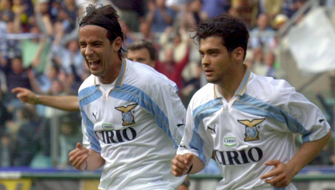 Simone Inzaghi e Sergio Conceiçao nella Lazio del 2000. Ap 