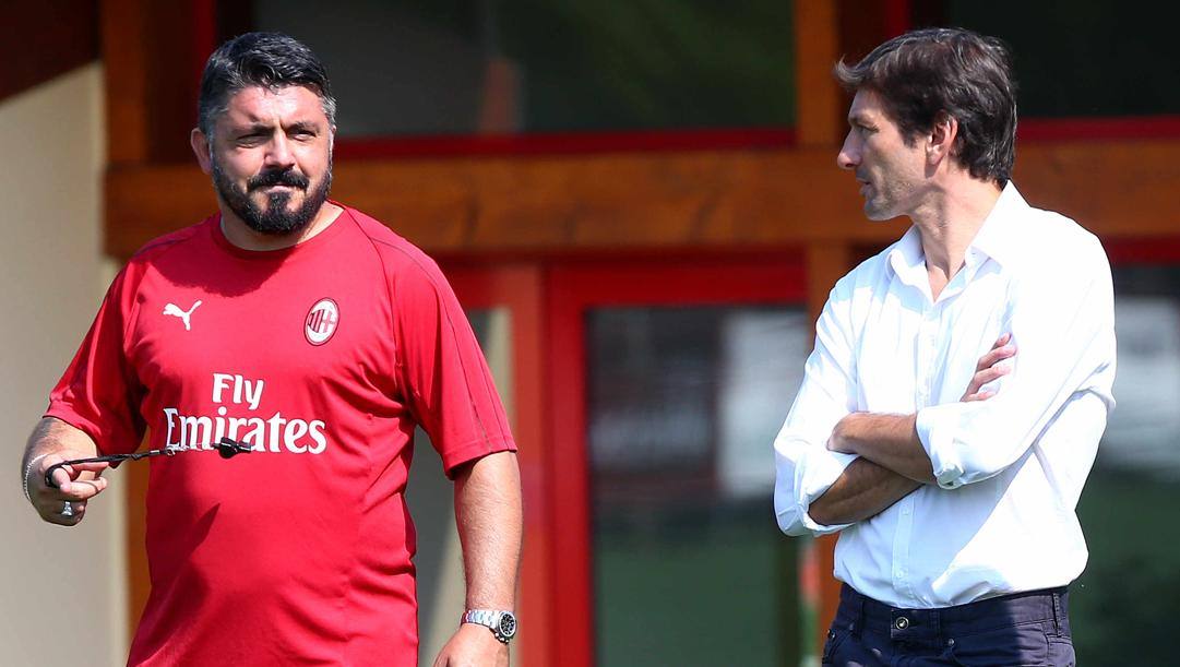 Rino Gattuso e Leonardo ai tempi del Milan. LaPresse 