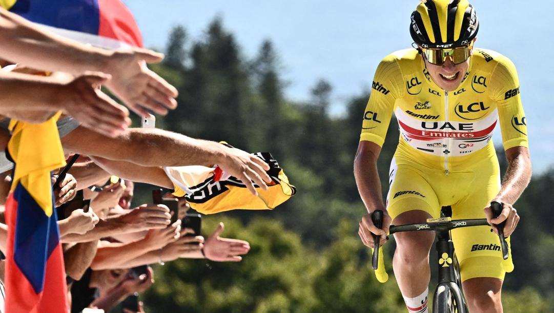 Tadej Pogacar, 23 anni, 2 successi al Tour de France nel 2020 e 2021. Afp 