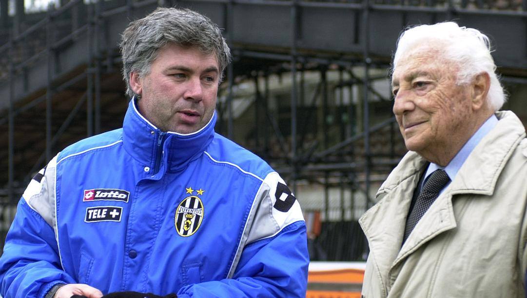 Carlo Ancelotti con l'allora patron juventino Gianni Agnelli  