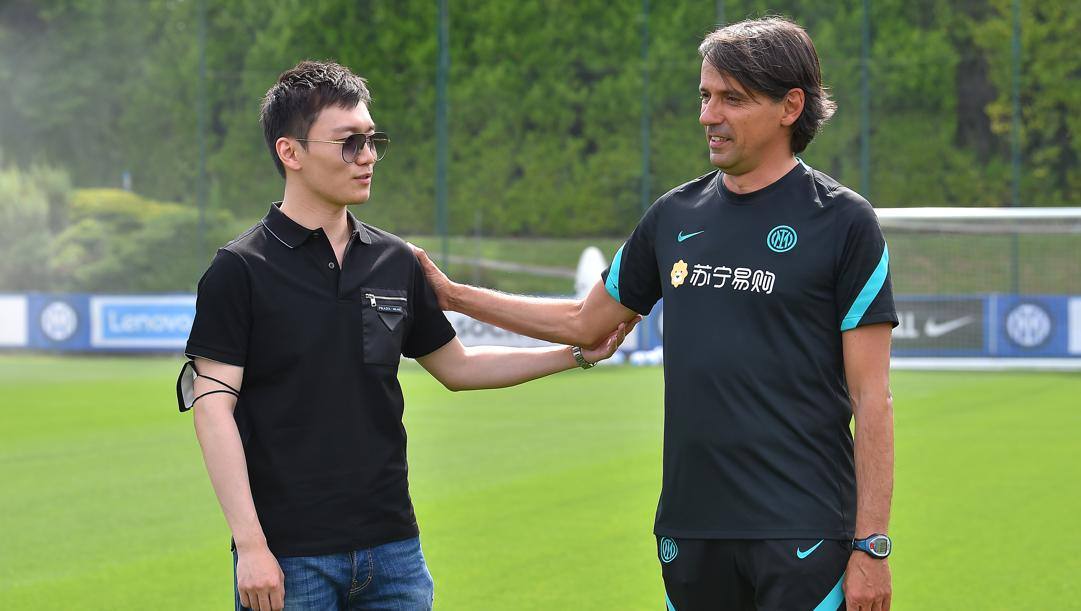 Steven Zhang, 30 anni, e Simone Inzaghi, 46. Getty Images 
