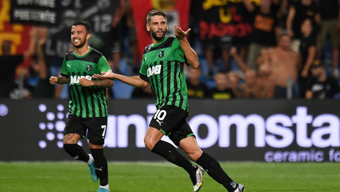 Domenico Berardi ha segnato l'unico gol "italiano" della seconda giornata di A. Getty 