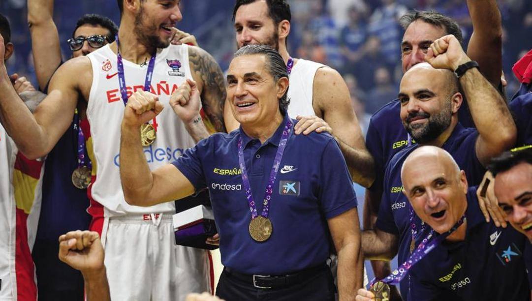 Sergio Scariolo, 61 anni, come c.t. della Spagna ha vinto 8 medaglie tra cui un oro mondiale, 4 ori europei e un argento olimpico. Ciamillo 