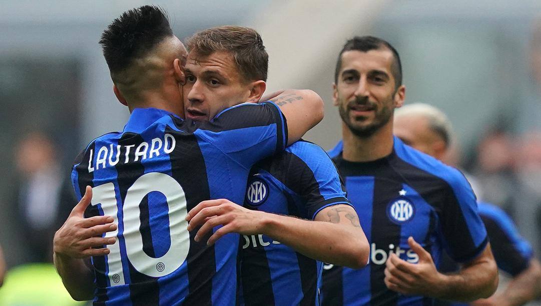 L'Inter esulta per il gol alla Salernitana. LaPresse 