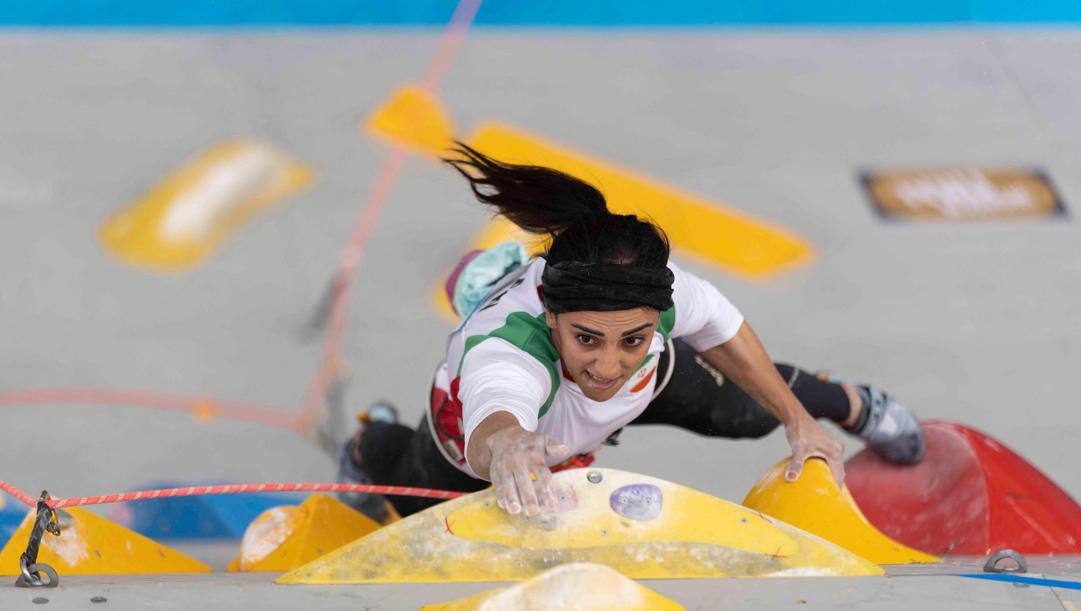 L'arrampicatrice iraniana Elnaz Rekabi. Afp 