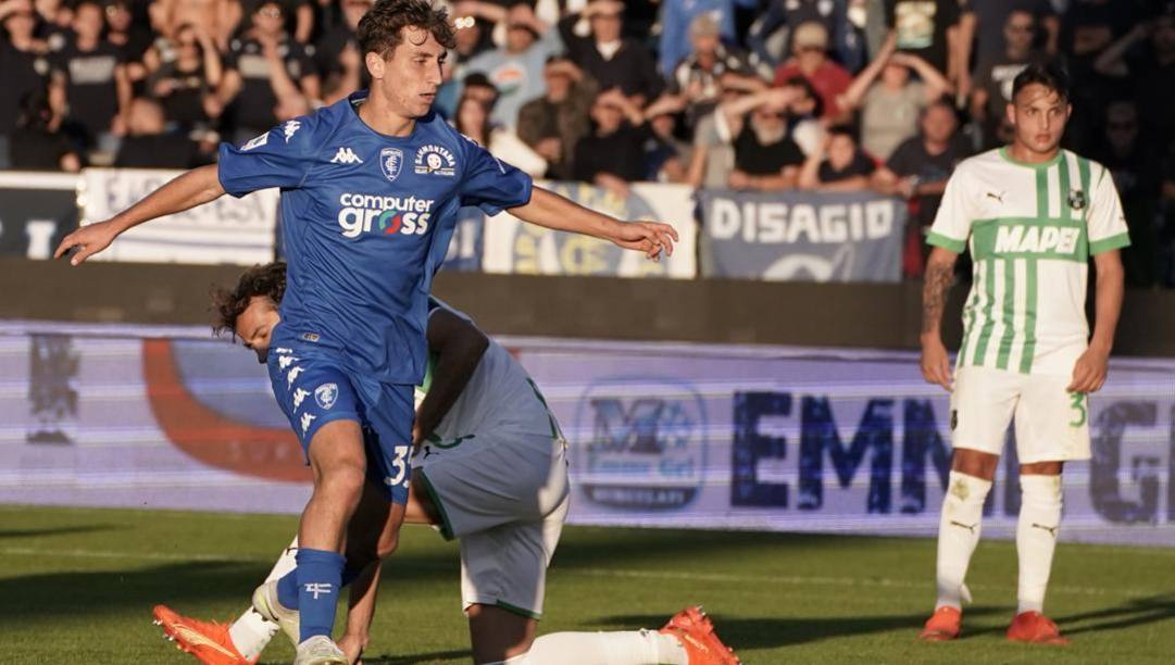 Tommaso Baldanzi esulta dopo il gol dell' 1-0. LaPresse 