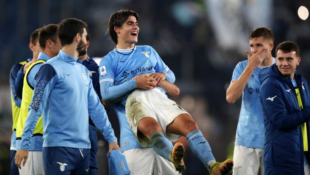 La festa della Lazio per Luka Romero. Getty Images 