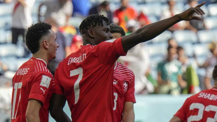 Breel Embolo, 24 anni, dopo il gol dell'1-0. Ap Breel Embolo, 24 anni, dopo il gol dell'1-0. Ap