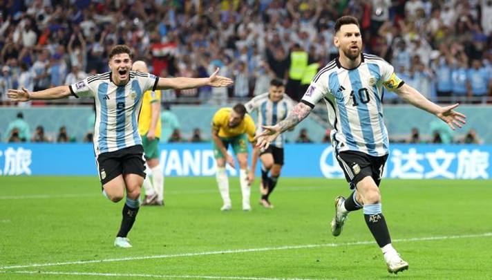 Leo Messi ha appena firmato l'1-0 contro l'Australia GETTY IMAGES Leo Messi ha appena firmato l'1-0 contro l'Australia GETTY IMAGES