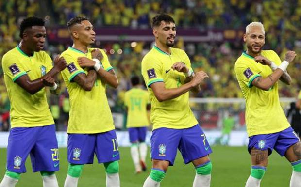 I 4 marcatori; da sinistra Vinicius, Richarlison, Paquetà e Neymar. Ap I 4 marcatori; da sinistra Vinicius, Richarlison, Paquetà e Neymar. Ap