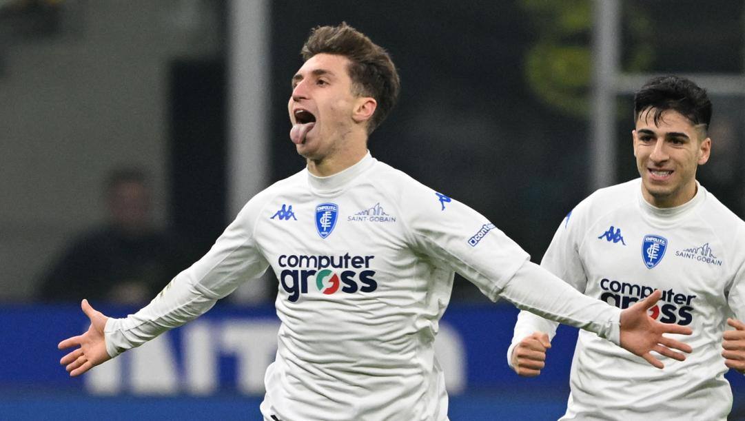 Tommaso Baldanzi, 19 anni, esulta per il gol del vantaggio. Afp 