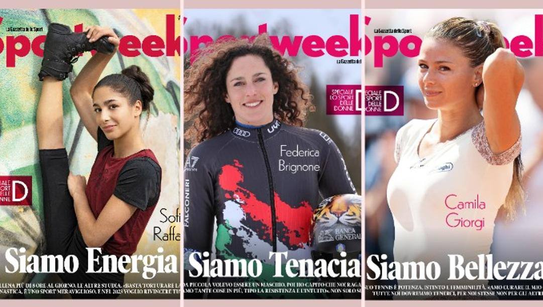Le tre copertine di Sportweek, emblemi dello sport al femminile 