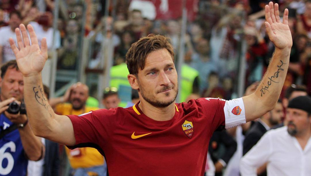 Francesco Totti il giorno dell'addio al calcio. Getty 