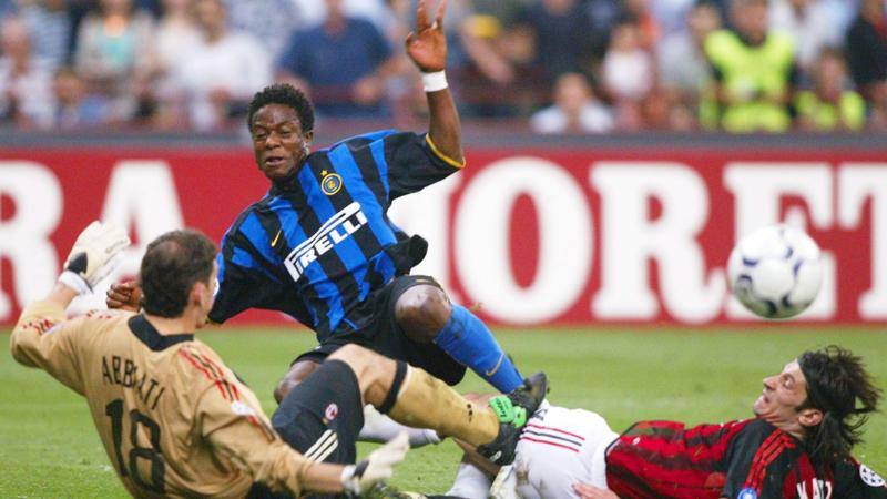 Inter-Milan 2003, la parata di Abbiati su Kallon
