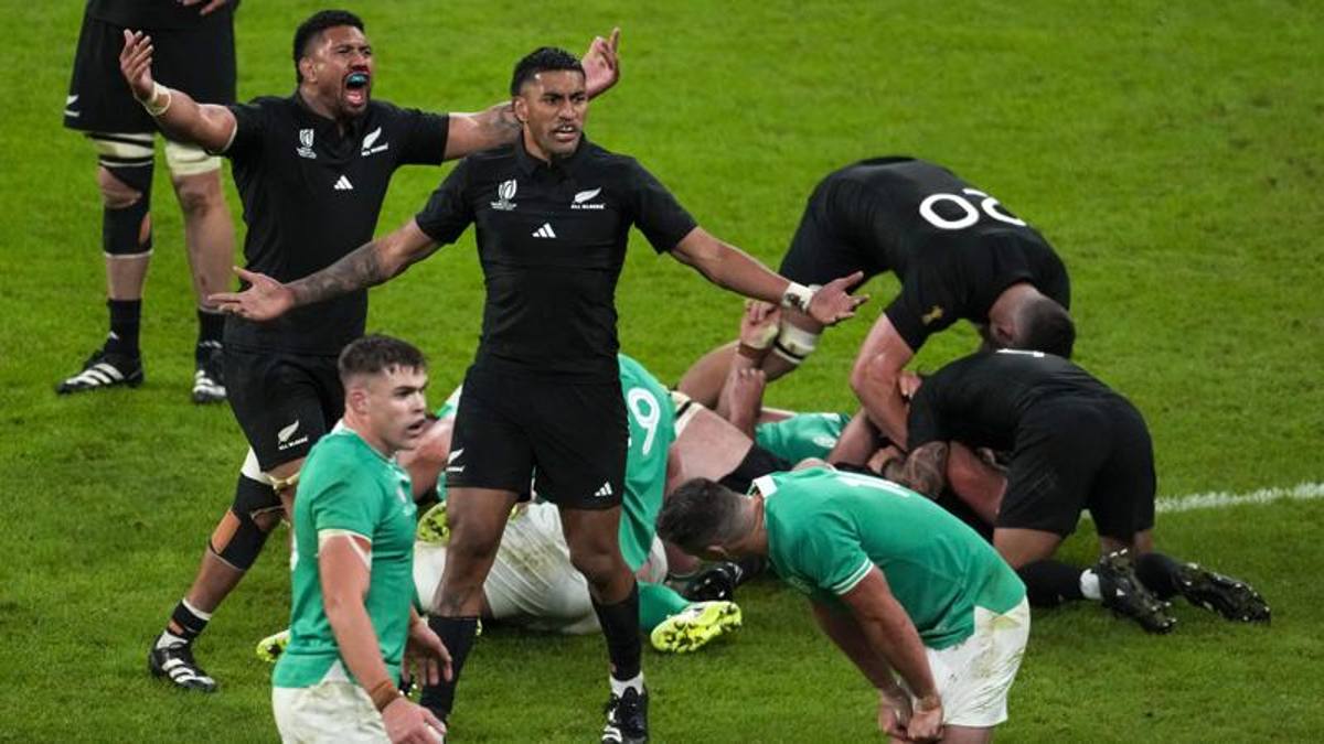 Copa do Mundo de Rugby, All Blacks – Irlanda 28-24, Nova Zelândia na semifinal