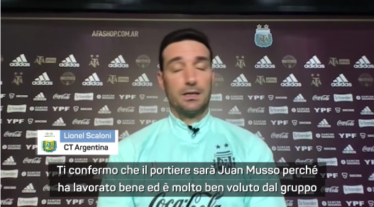 Scaloni lancia Musso: "Fortissimo, ha la mia fiducia"